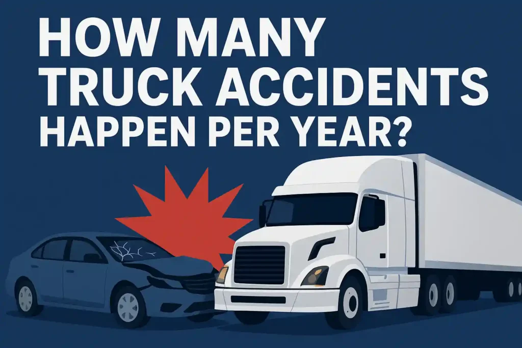  How Many Truck Accidents Happen Per Year? These massive vehicles are the backbone of the U.S. economy, transporting goods day and night.