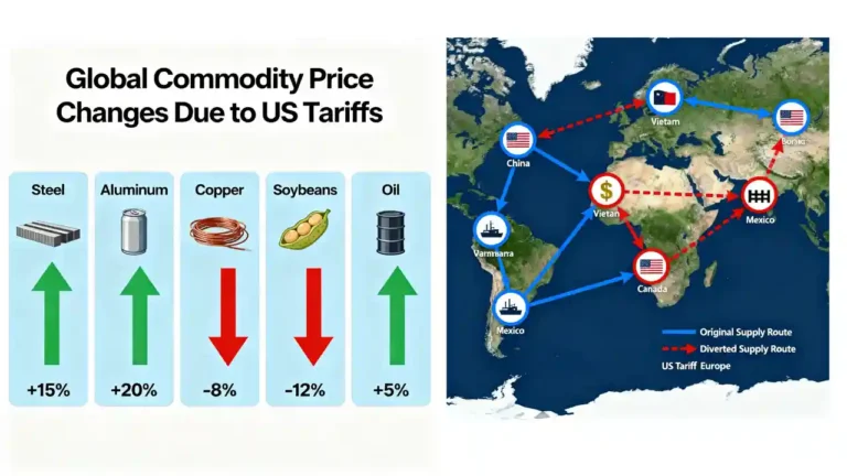 How have US tariffs affected commodity prices around the world